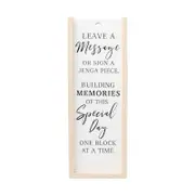 Wedding Wooden 26.5x10cm Signature Blocks Event Decor - Cream