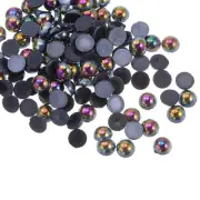 720pcs ABS Half Pearl Beads 6mm Flat Back Imitation Pearl Colorful Black