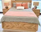 VALANCE SOLID MESSMATE KING SIZE BED NATURAL WITH CLEAR LACQUER FINISH