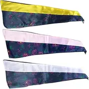 [TINEASUR] Unisex Graduation Stole Collar Fresh Flower Printing 3 Pcs Set Plain Senior Year Ideal for Graduation Gown