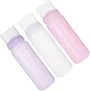 Healvian 3 Piece Root Comb Applicator Bottle Hair Coloring Applicator for Scalp Massage