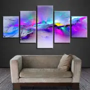 Colorful & Vibrant Modern Abstract Graffiti Framed 5 Piece Canvas Wall Art