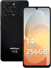 Ulefone Note 20 Pro Mobile Phones 256GB/1TB SD Extension Android 14, 6.75 inch 90Hz, 4G Dual SIM Smartphone 50MP Triple Camera 6000mAh Octa Core Fingerprint Face ID Phone Case UK Version Black