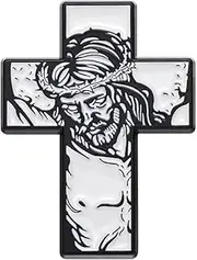[Pinstant] Crown of Thorns Holy Cross Jesus Christ Crucifixion Crucifix Christian Catholic God 1.2" Enamel Pin Badge, 1.2 inches, Enamel, metal