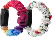 FitTurn Cute Elastic Bands Compatible with Fitbit ACE 3/ ACE 2 Band for Kids Small Elastic Cloth Pattern Printed Fabric Wristbands Bracelet Watch Band for Inspire 2 Girls