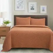 HiEnd Accents Stonewashed Cotton Gauze 3 Piece Quilt Set with Pillow Shams, K...