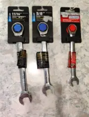Lot of 3 Ratcheting Combination Wrenches 11/16" & 5/8" & 1/2"