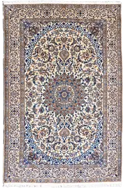 Nain Hand Knotted Wool & Silk Rug - 300x195 cms by Cyrus Rugs