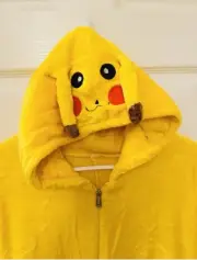 NEW Pokemon Pikachu Unisex Hooded Jumpsuit /Pajamas/Costume Size 6-7, Yellow