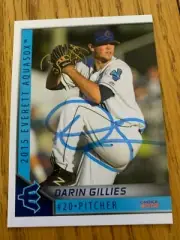Darin Gillies 2015 Signed Everett Aquasox Team Card