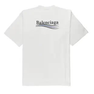 【Balenciaga 巴黎世家】Political Campaign 可樂刺繡 T-shirt (白色) L/平行輸入