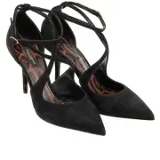 Dolce & Gabbana Leopard Print Pumps Shoes Bellucci Black 38,5 US 8,5 09375