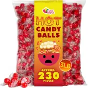 Hot Cinnamon Candy Balls - 3 Lbs - Fire Hot Candies - Red Bulk Suckers for Bu...