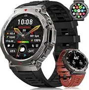 BENYAR SMART - DM3 Men's Smartwatch with GPS, 1.43 Inch AMOLED Display Fitness Watch Men, Stainless Steel Case, 170+ Sports Modes, 5ATM Waterproof, 45+ Day Battery, Military Smart Watch Black for