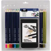 Clamshell Art Sets Drawing Pencil W/Sketchbook 13pc