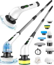 Electric Spin Scrubber, Cordless Cleaning Brush, Shower Scrubber with 7 Brush He