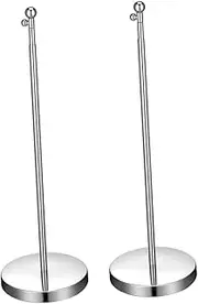 KALLORY 2pcs Indoor Flag Poles with Base Table Flag Holder for Home Office Event Decoration Elegant and