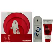 212 Heroes Forever Young by Carolina Herrera for Men - 2 Pc Gift Set 3oz EDT Spray, 3.4oz Bath and Shower Gel