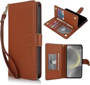 [Procarcasa] for Galaxy A25 Wallet Case,for Sasmung Galaxy A25 5G Case[7 Card Holders][Wrist Strap] PU Leather Wallet Shockproof Stand Kickstand Magnetic Clourse Phone Cover-Brown
