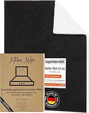 Kitchen Helpis® Cooker Hood Filter with Active Carbon & Grease Filter, Cooker Hood Filter 57 x 47 cm [Can Be Cut To Size] - 2 cm Thick - Activated Carbon Filter for Cooker Hood Combination Filter for