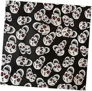 [NOLITOY] Skull Printed Square Headwrap for Women Men Retro Pirate Halloween Bandana Sturdy Polyester Scarf