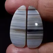 22.10 Cts 100% Natural Pair White MONTANA Agate Cabochon Loose Gemstone TRD-2359