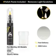 Touch Up Paint For Bentley All Models 6960 Quartz White With Polish Paste