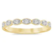 Stackable Ring with 0.10ct of Diamonds in 9kt Yellow Gold