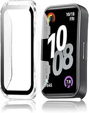 Mayfun Screen Protector Case Compatible with Huawei Band 10 Protective Case, All-Round Case with Screen Protector, Flexible TPU Full Protection Cover, Anti-Scratch Case Screen Protector - Transparent