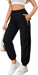 [TSMNZMU] Womens Cargo Pants Hight Waist Parachute Trousers Casual Dance Bottoms Zipper Pockets Combat Pants for Hiking