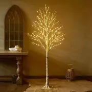 Lighted Birch Trees for Decoration 6FT Light up 330 LED Faux White Tree Plug in