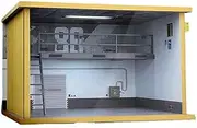 1:32 Car Parking lot Model Scene Wooden Simulation Assembled Garage Acrylic with Light and dustproof for Diorama Parking Lot Display(86 Graffiti Version)