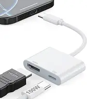 MTAKYA USB‑C to HDMI Adapter 4K@60Hz with 100W PD Charge Port for iPhone 15/16, MacBook Pro/Air, iPad Pro/Air, Galaxy S25–S20, Google Pixel and More