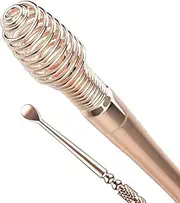 Gold Spring Ear Wax Cleaner Tool Set Ear Cleaner Ear Cleaner Tool Ear Wax Removal Spoon Double Ended with Stainless 360° Spiral Ear Massage Cleaning Tool Ear Cleaner Cleaning Brush and Storage Box