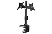 Up to 24" Dual LCD Screen Pole Mount Stand Monitor Bracket Desk Clamp Base VESA