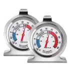 New 2Pcs Refrigerator Freezer Thermometer Stainless Steel Large Dial Thermometer