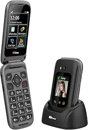 [TTfone] TT970 Whatsapp 4G Touchscreen Senior Big Button Flip Mobile Phone - Compatible with 8MP Camera and Hearing Aid and Emergency Aid Button (Solo)