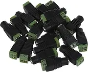Snblzhef 20pcs CCTV Camera 5.5 x 2.1mm DC Power Cable Female Plug Connector Adapter Jack