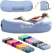 Nevlers 450Lbs Cap Inflatable Lounger Air Sofa in Periwinkle Blue | 210T Polyester Air Hammock Camping Chair | Waterproof Inflatable Beach Chair |Outdoor Blow Up Couch for Camping, Hiking & Festivals
