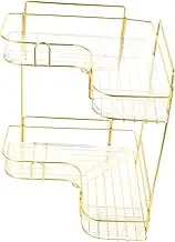 BESTOYARD Bathroom Storage Rack Double Layer Corner Vanity Countertop Makeup Perfume Wall Hanging Easy Install