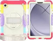 Compatible with Samsung Galaxy Tab A9 8.7Inch 2023 Model (SM-X110/SM-X115) Heavy Duty Shockproof TPU Case,Protective Cover W Screen Protector 380 Swivel Kickstand+Hand Strap+Shoulder Strap Tablet Case
