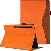 [CXTcase] Case for Samsung Galaxy Tab S8 Ultra 2022/S9 Ultra 2023 14.6 inch PU Leather Wallet Folio Flip Magnetic Case Stand Function Tablet Cover - Orange