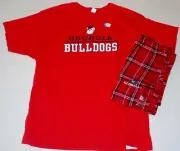 GEORGIA BULLDOGS MENS SLEEP LOUNGE PAJAMA PANT SHIRT SET 2X NWT FLANNEL CONCEPTS