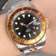 NH34A GMT 40mm Tandorio 20ATM Brown Golden Automatic Men Watch Date Bracelet