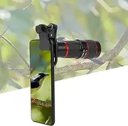 20X Long Focus Telephoto Phone Lens, Zoom Lens with Clip for Smart Phone Tablet PC, Black