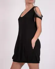 Sass & bide Hopes And Fears Jersey Cutout Dress Top in Black