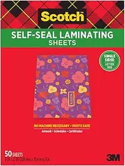 Scotch® Laminating Sheets, 9 in x 12 in, Letter Size Single Sided