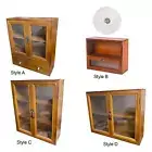 Retro Storage Cabinet Wood Small Desk Organizer for Dresser Kitchen Bedroom