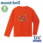 【MONT-BELL 日本 童 WIC.T L/S CAMPING 長袖排汗T恤 《橙紅》】1114259/排汗衣/圓領衫