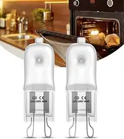 BrightArk Halogen G9 Oven Lamp 40 W 230 V Halogen Bulbs Light Bulb G9 Oven Lamp 40 W 300 Degree Dimmable Warm White 2700 K for Microwave Oven Wax Lamp Wall Lamp Matt G9 Pack of 2